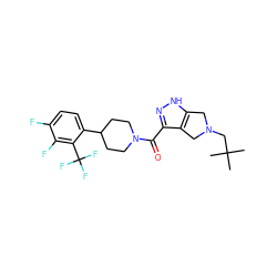 CC(C)(C)CN1Cc2[nH]nc(C(=O)N3CCC(c4ccc(F)c(F)c4C(F)(F)F)CC3)c2C1 ZINC001772635297