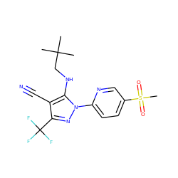 CC(C)(C)CNc1c(C#N)c(C(F)(F)F)nn1-c1ccc(S(C)(=O)=O)cn1 ZINC000028565979