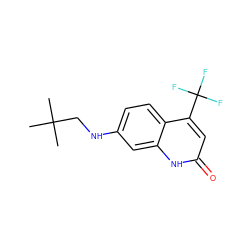 CC(C)(C)CNc1ccc2c(C(F)(F)F)cc(=O)[nH]c2c1 ZINC000014968290