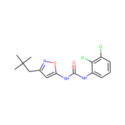 CC(C)(C)Cc1cc(NC(=O)Nc2cccc(Cl)c2Cl)on1 ZINC000003833990