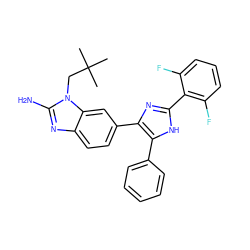 CC(C)(C)Cn1c(N)nc2ccc(-c3nc(-c4c(F)cccc4F)[nH]c3-c3ccccc3)cc21 ZINC000029130877