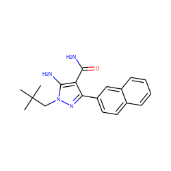 CC(C)(C)Cn1nc(-c2ccc3ccccc3c2)c(C(N)=O)c1N ZINC000103252510