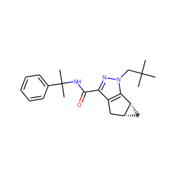 CC(C)(C)Cn1nc(C(=O)NC(C)(C)c2ccccc2)c2c1[C@@H]1C[C@@H]1C2 ZINC000299838926