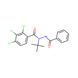 CC(C)(C)N(NC(=O)c1ccccc1)C(=O)c1ccc(Cl)c(Cl)c1Cl ZINC000103183500