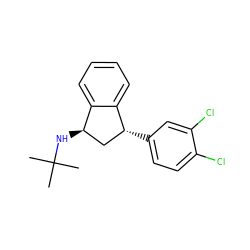 CC(C)(C)N[C@@H]1C[C@@H](c2ccc(Cl)c(Cl)c2)c2ccccc21 ZINC000013835789