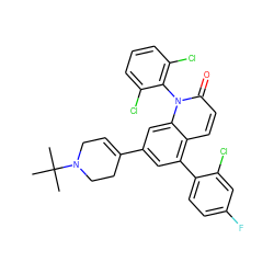 CC(C)(C)N1CC=C(c2cc(-c3ccc(F)cc3Cl)c3ccc(=O)n(-c4c(Cl)cccc4Cl)c3c2)CC1 ZINC000028565430