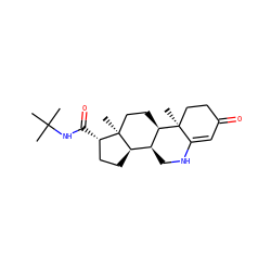 CC(C)(C)NC(=O)[C@H]1CC[C@@H]2[C@@H]3CNC4=CC(=O)CC[C@]4(C)[C@@H]3CC[C@]12C ZINC000026403167