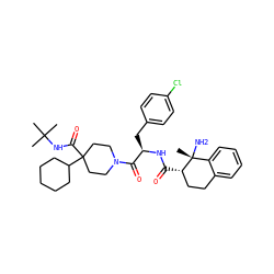 CC(C)(C)NC(=O)C1(C2CCCCC2)CCN(C(=O)[C@@H](Cc2ccc(Cl)cc2)NC(=O)[C@H]2CCc3ccccc3[C@@]2(C)N)CC1 ZINC000028458877