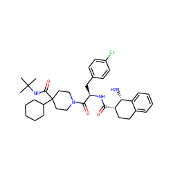 CC(C)(C)NC(=O)C1(C2CCCCC2)CCN(C(=O)[C@@H](Cc2ccc(Cl)cc2)NC(=O)[C@H]2CCc3ccccc3[C@H]2N)CC1 ZINC000028461710