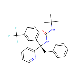 CC(C)(C)NC(=O)N[C@@](Cc1ccccc1)(c1cccc(C(F)(F)F)c1)c1ccccn1 ZINC000095555780