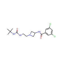 CC(C)(C)NC(=O)NCCN1CC(NC(=O)c2cc(Cl)cc(Cl)c2)C1 ZINC000095592206