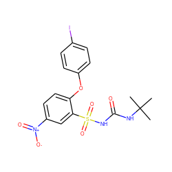 CC(C)(C)NC(=O)NS(=O)(=O)c1cc([N+](=O)[O-])ccc1Oc1ccc(I)cc1 ZINC000028710493