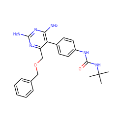 CC(C)(C)NC(=O)Nc1ccc(-c2c(N)nc(N)nc2COCc2ccccc2)cc1 ZINC000013983437