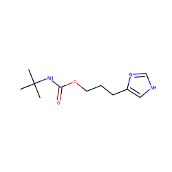 CC(C)(C)NC(=O)OCCCc1c[nH]cn1 ZINC000013801329