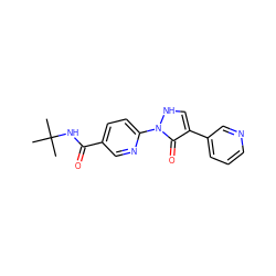 CC(C)(C)NC(=O)c1ccc(-n2[nH]cc(-c3cccnc3)c2=O)nc1 ZINC000043195432