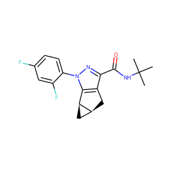 CC(C)(C)NC(=O)c1nn(-c2ccc(F)cc2F)c2c1C[C@H]1C[C@@H]21 ZINC000205604283