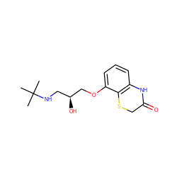 CC(C)(C)NC[C@H](O)COc1cccc2c1SCC(=O)N2 ZINC000005352938