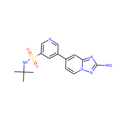 CC(C)(C)NS(=O)(=O)c1cncc(-c2ccn3nc(N)nc3c2)c1 ZINC000095562659