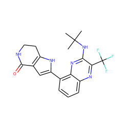 CC(C)(C)Nc1nc2c(-c3cc4c([nH]3)CCNC4=O)cccc2nc1C(F)(F)F ZINC000222493803