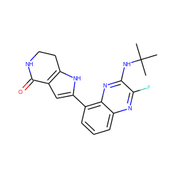 CC(C)(C)Nc1nc2c(-c3cc4c([nH]3)CCNC4=O)cccc2nc1F ZINC000206084542