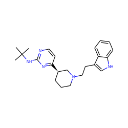 CC(C)(C)Nc1nccc([C@@H]2CCCN(CCc3c[nH]c4ccccc34)C2)n1 ZINC000040915262