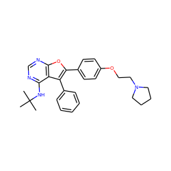 CC(C)(C)Nc1ncnc2oc(-c3ccc(OCCN4CCCC4)cc3)c(-c3ccccc3)c12 ZINC000028879384