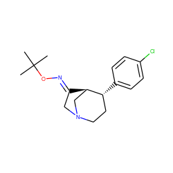 CC(C)(C)O/N=C1\CN2CC[C@@H](c3ccc(Cl)cc3)[C@H]1C2 ZINC000029405598