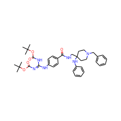 CC(C)(C)OC(=O)/N=C(\NC(=O)OC(C)(C)C)Nc1ccc(C(=O)NCC2(Nc3ccccc3)CCN(Cc3ccccc3)CC2)cc1 ZINC000299820113