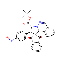 CC(C)(C)OC(=O)[C@H]1[C@H](c2ccc([N+](=O)[O-])cc2)C2(C(=O)c3ccccc3C2=O)[C@H]2c3ccccc3C=NN12 ZINC000008691749