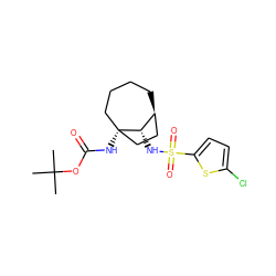 CC(C)(C)OC(=O)N[C@@]12CCCC[C@@H](CC1)[C@@H]2NS(=O)(=O)c1ccc(Cl)s1 ZINC000029128451