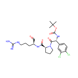 CC(C)(C)OC(=O)N[C@@H](C(=O)N1CCC[C@H]1C(=O)N[C@H](C=O)CCCNC(=N)N)c1ccc(Cl)c(Cl)c1 ZINC000003945537