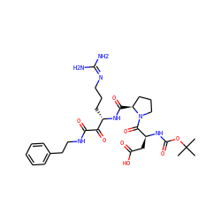 CC(C)(C)OC(=O)N[C@@H](CC(=O)O)C(=O)N1CCC[C@@H]1C(=O)N[C@@H](CCCN=C(N)N)C(=O)C(=O)NCCc1ccccc1 ZINC000026935011