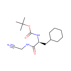 CC(C)(C)OC(=O)N[C@@H](CC1CCCCC1)C(=O)NCC#N ZINC000013676549