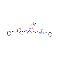 CC(C)(C)OC(=O)N[C@@H](CCCCNC(=O)OCc1ccccc1)C(=O)N[C@H]1CO[C@@H]2[C@H](OCc3ccccc3)CO[C@H]12 ZINC000103254063