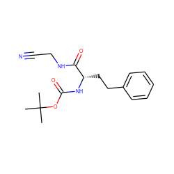 CC(C)(C)OC(=O)N[C@@H](CCc1ccccc1)C(=O)NCC#N ZINC000013676566