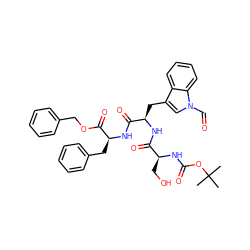 CC(C)(C)OC(=O)N[C@@H](CO)C(=O)N[C@H](Cc1cn(C=O)c2ccccc12)C(=O)N[C@@H](Cc1ccccc1)C(=O)OCc1ccccc1 ZINC000003933951