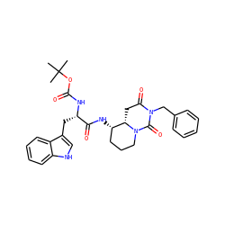 CC(C)(C)OC(=O)N[C@@H](Cc1c[nH]c2ccccc12)C(=O)N[C@H]1CCCN2C(=O)N(Cc3ccccc3)C(=O)C[C@@H]12 ZINC000001545736