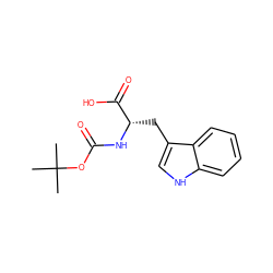 CC(C)(C)OC(=O)N[C@@H](Cc1c[nH]c2ccccc12)C(=O)O ZINC000002539209