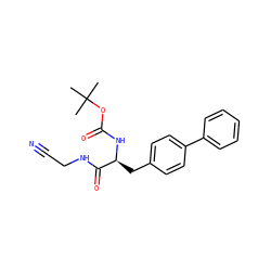 CC(C)(C)OC(=O)N[C@@H](Cc1ccc(-c2ccccc2)cc1)C(=O)NCC#N ZINC000013676593