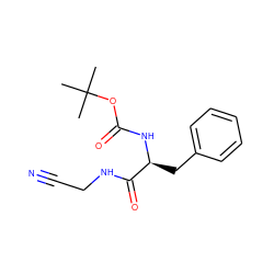 CC(C)(C)OC(=O)N[C@@H](Cc1ccccc1)C(=O)NCC#N ZINC000013676558