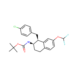 CC(C)(C)OC(=O)N[C@@H]1CCc2ccc(OC(F)F)cc2[C@@H]1Cc1ccc(Cl)cc1 ZINC000143186894