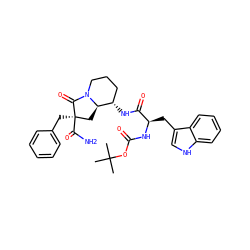 CC(C)(C)OC(=O)N[C@H](Cc1c[nH]c2ccccc12)C(=O)N[C@H]1CCCN2C(=O)[C@](Cc3ccccc3)(C(N)=O)C[C@H]12 ZINC000028102161