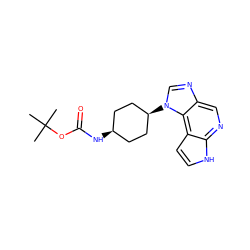 CC(C)(C)OC(=O)N[C@H]1CC[C@@H](n2cnc3cnc4[nH]ccc4c32)CC1 ZINC000101537705