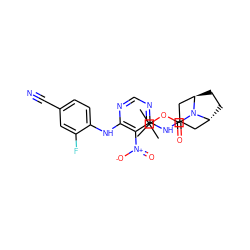 CC(C)(C)OC(=O)N1[C@@H]2CC[C@@H]1CC(Nc1ncnc(Nc3ccc(C#N)cc3F)c1[N+](=O)[O-])C2 ZINC001772616278