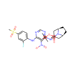 CC(C)(C)OC(=O)N1[C@H]2CC[C@@H]1C[C@@H](Nc1ncnc(Nc3ccc(S(C)(=O)=O)cc3F)c1[N+](=O)[O-])C2 ZINC000103232136