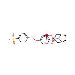 CC(C)(C)OC(=O)N1[C@H]2CC[C@H]1CN(c1ncc(OCc3ccc(S(C)(=O)=O)cc3)cn1)C2 ZINC000101677700