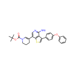 CC(C)(C)OC(=O)N1C=C(c2cnc(N)c3c(-c4ccc(Oc5ccccc5)cc4)csc23)CCC1 ZINC000473112265