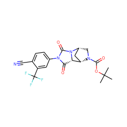 CC(C)(C)OC(=O)N1C[C@@H]2C[C@H]1[C@@H]1C(=O)N(c3ccc(C#N)c(C(F)(F)F)c3)C(=O)N21 ZINC000003948653