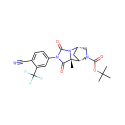 CC(C)(C)OC(=O)N1C[C@@H]2C[C@H]1[C@]1(C)C(=O)N(c3ccc(C#N)c(C(F)(F)F)c3)C(=O)N21 ZINC000028459436