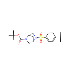 CC(C)(C)OC(=O)N1C[C@@H]2C[C@H]1CN2S(=O)(=O)c1ccc(C(C)(C)C)cc1 ZINC000049792872